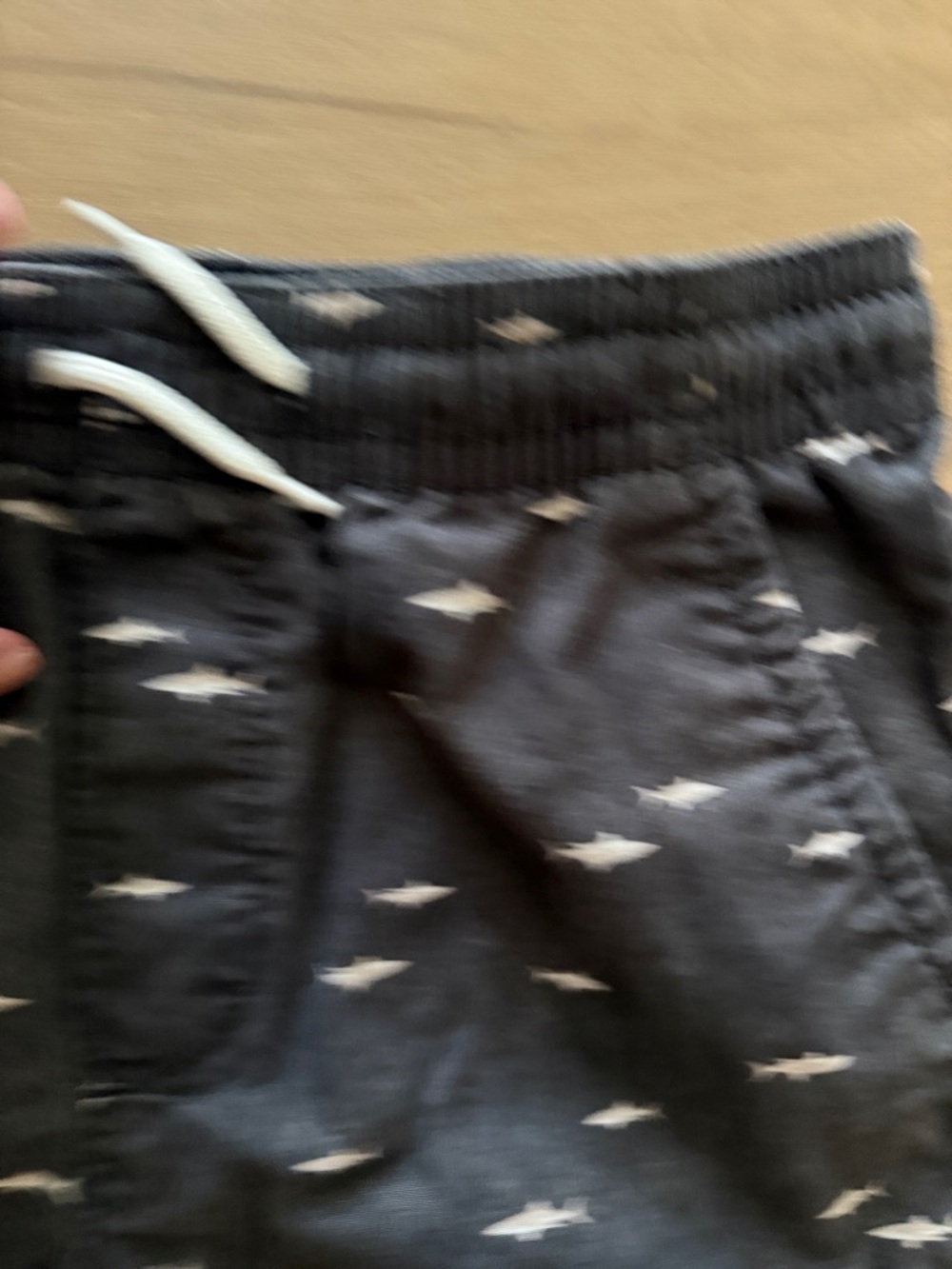Oshkosh Navy Shark Print Casual Drawstring Shorts, size 10/10A - Picture 2 of 5